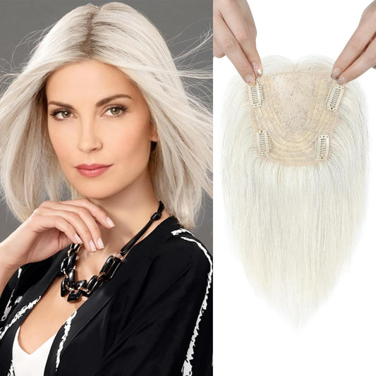 Real Human Hair Topper10 inch Women for Thinning Hair Swiss Base  Hairpiece