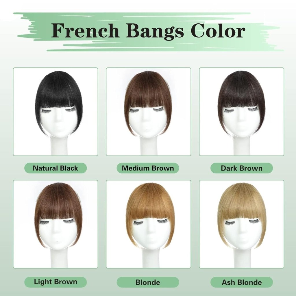 Hair Piece Clip in Bangs Human Hair 360° Cover Wipsy Bangs Hair Toppers for Women