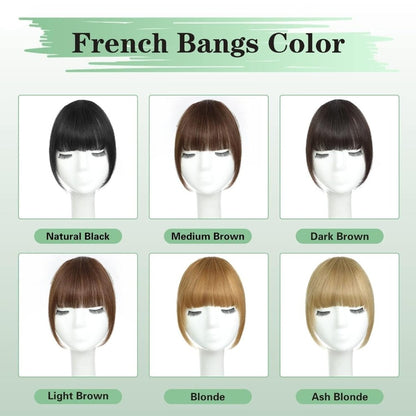 Hair Piece Clip in Bangs Human Hair 360° Cover Wipsy Bangs Hair Toppers for Women