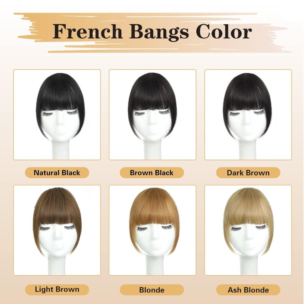 Hair Piece Clip in Bangs Human Hair 360° Cover Wipsy Bangs Hair Toppers for Women