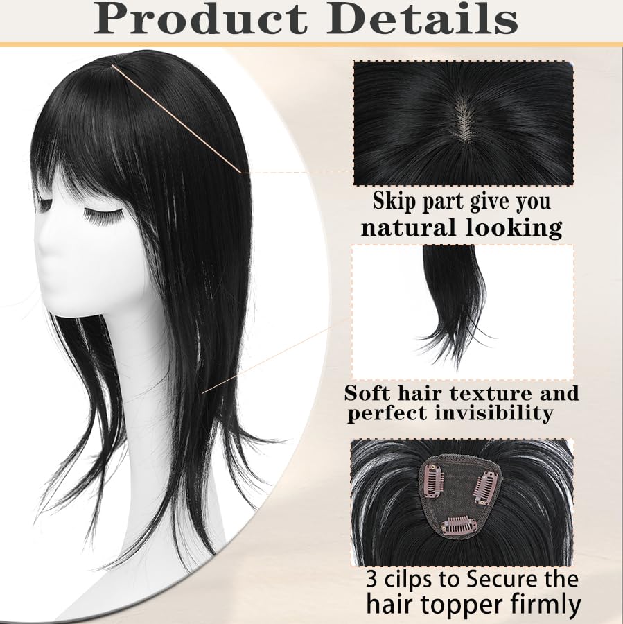 Hair Toppers for Women with Bang Hair Clip with Thinning Hair Wigs Hair Piece