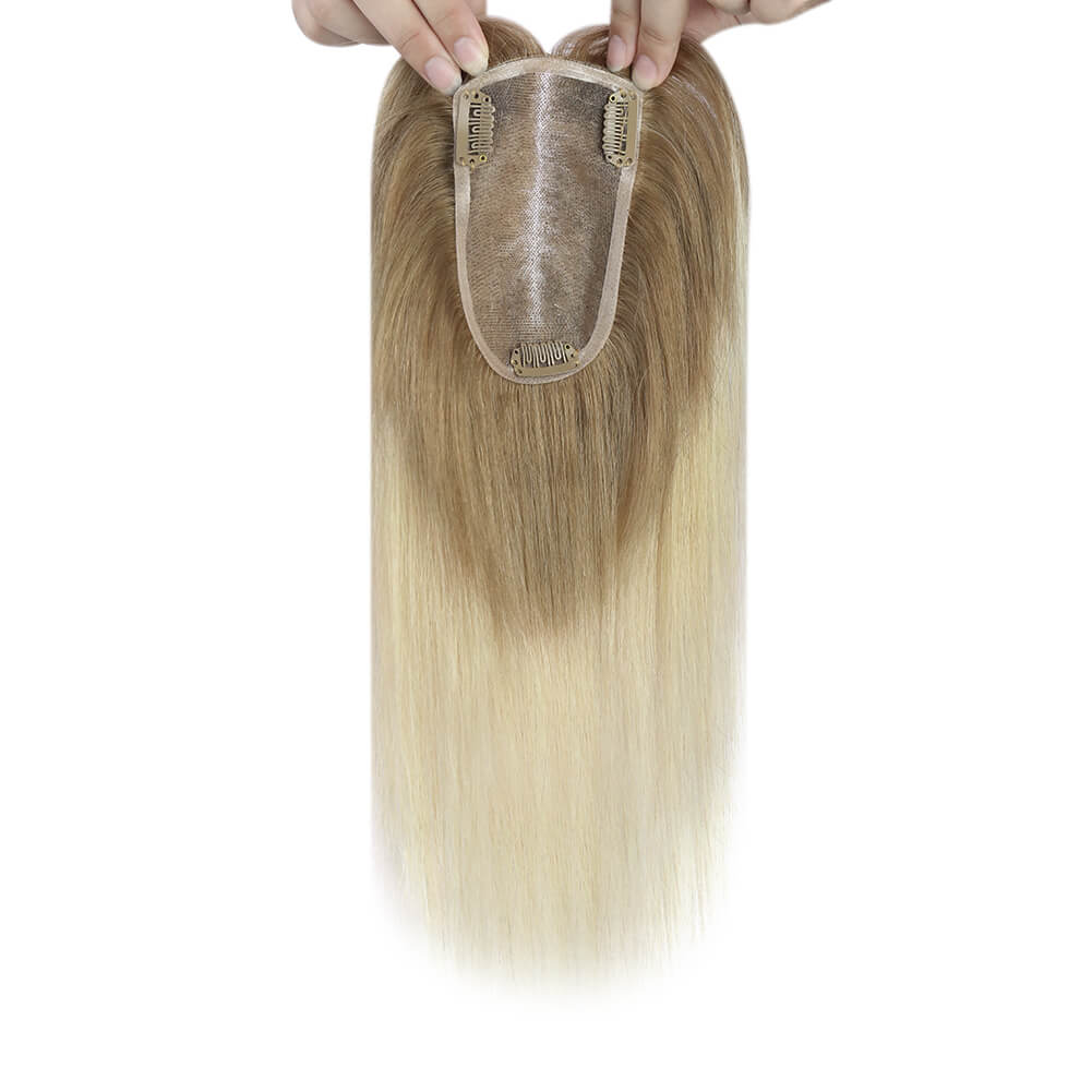 3*5inch Wigs Hair Piece Hair Toppers For Women Ombre Brown to Blonde