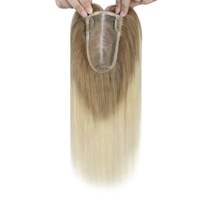 3*5inch Wigs Hair Piece Hair Toppers For Women Ombre Brown to Blonde