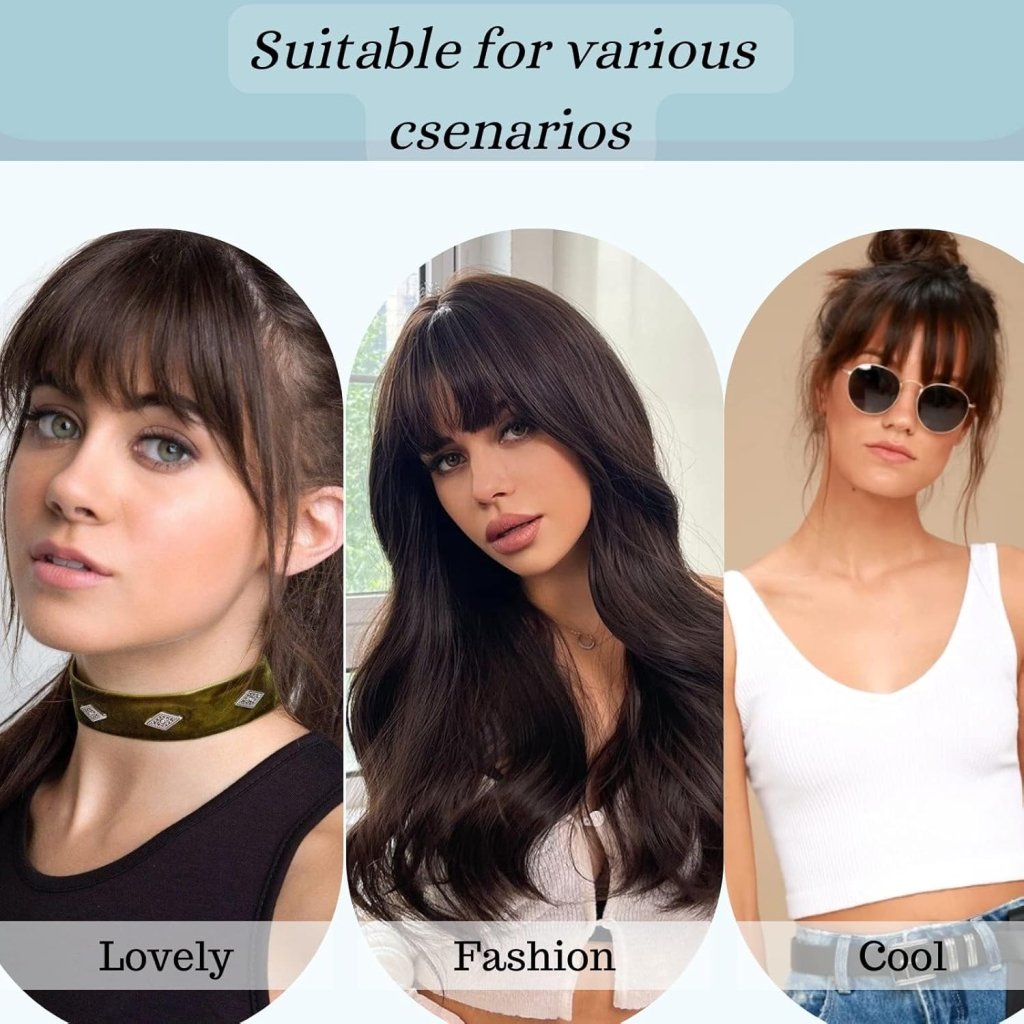 Hair Piece Clip in Bangs Human Hair 360° Cover Wipsy Bangs Hair Toppers for Women