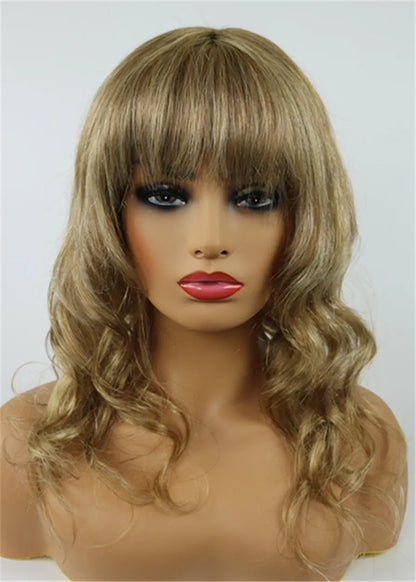 medium-wavy-cut-with-bangs-human-hair-capless-wig-16-inches – Krystalwigs