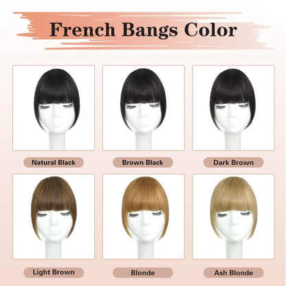 Hair Piece Clip in Bangs Human Hair 360° Cover Wipsy Bangs Hair Toppers for Women