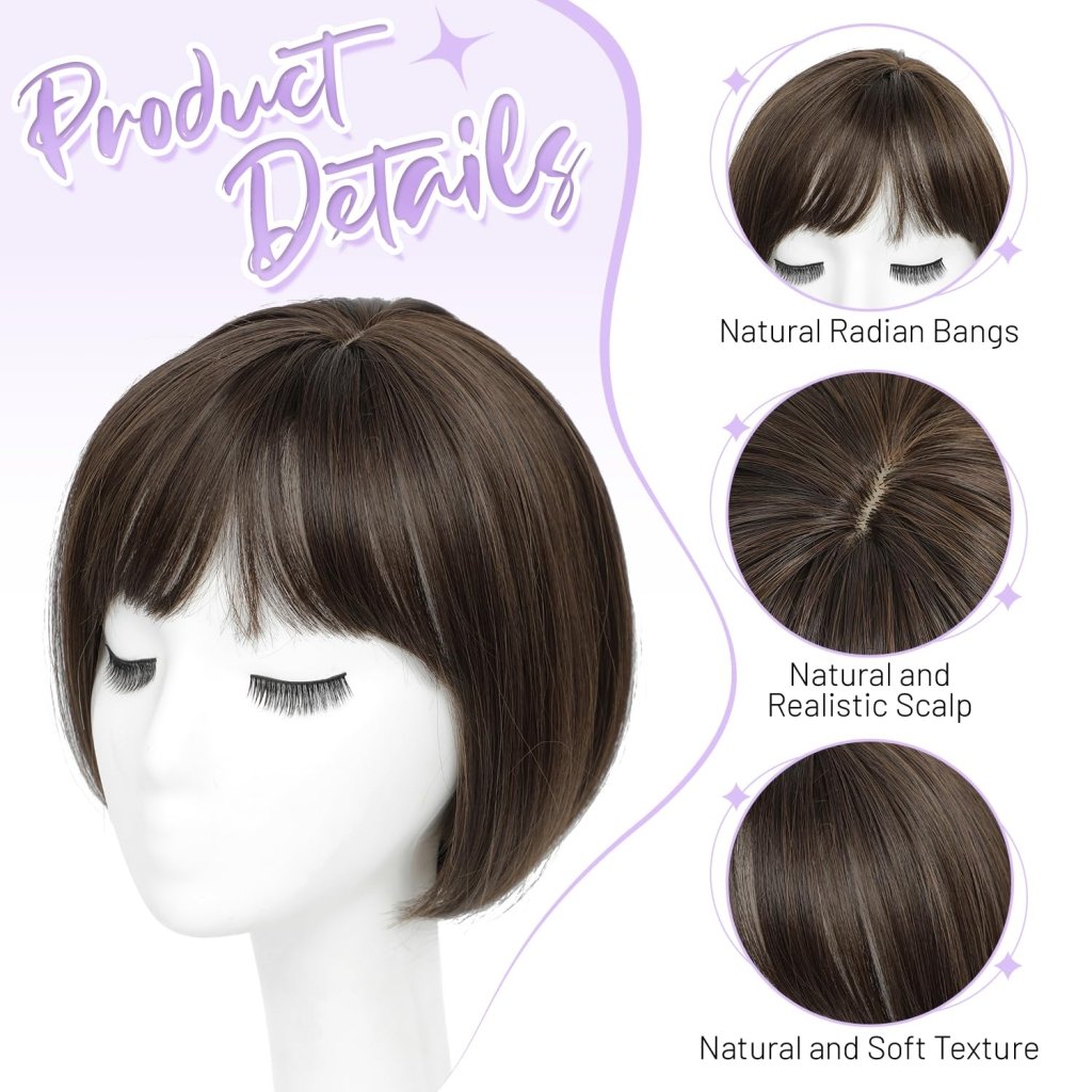 Wigs Hair Topper for Women Short Bob Hair Pieces for Women with Thinning Hair