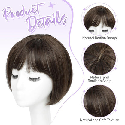 Wigs Hair Topper for Women Short Bob Hair Pieces for Women with Thinning Hair