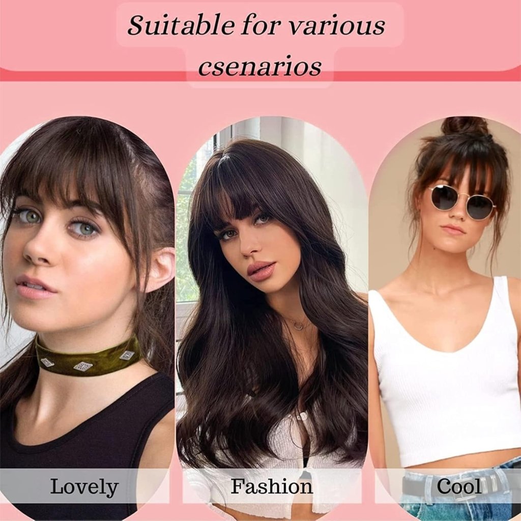 Hair Piece Clip in Bangs Human Hair 360° Cover Wipsy Bangs Hair Toppers for Women