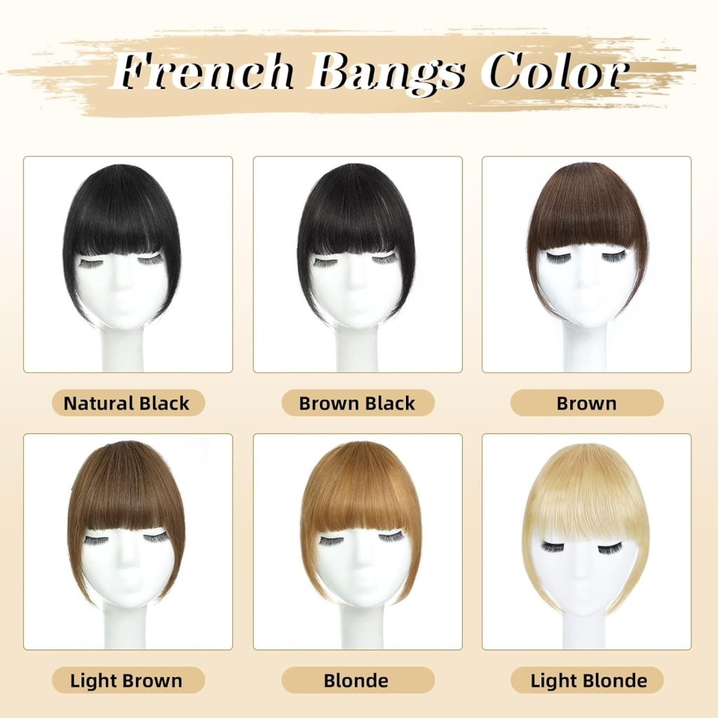 Hair Piece Clip in Bangs Human Hair 360° Cover Wipsy Bangs Hair Toppers for Women