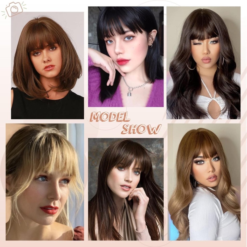 Hair Piece Clip in Bangs Human Hair 360° Cover Wipsy Bangs Hair Toppers for Women