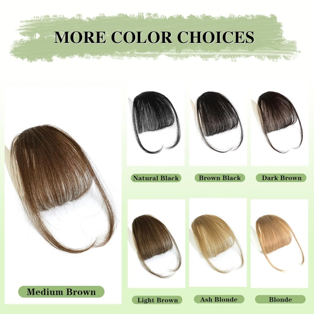 Hair Piece Clip in Bangs Human Hair 360° Cover Wipsy Bangs Hair Toppers for Women
