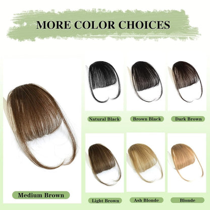Hair Piece Clip in Bangs Human Hair 360° Cover Wipsy Bangs Hair Toppers for Women