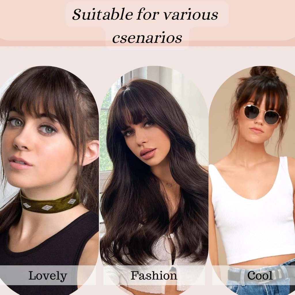 Hair Piece Clip in Bangs Human Hair 360° Cover Wipsy Bangs Hair Toppers for Women