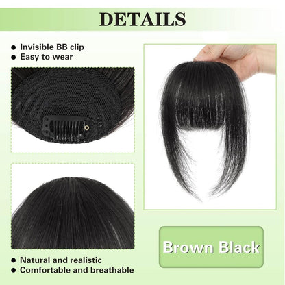 Hair Piece Clip in Bangs Human Hair 360° Cover Wipsy Bangs Hair Toppers for Women