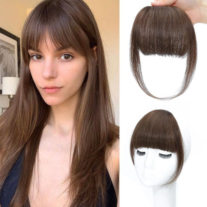 Hair Piece Clip in Bangs Human Hair 360° Cover Wipsy Bangs Hair Toppers for Women