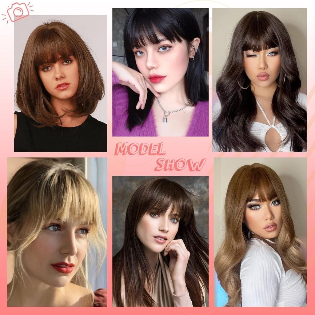 Hair Piece Clip in Bangs Human Hair 360° Cover Wipsy Bangs Hair Toppers for Women