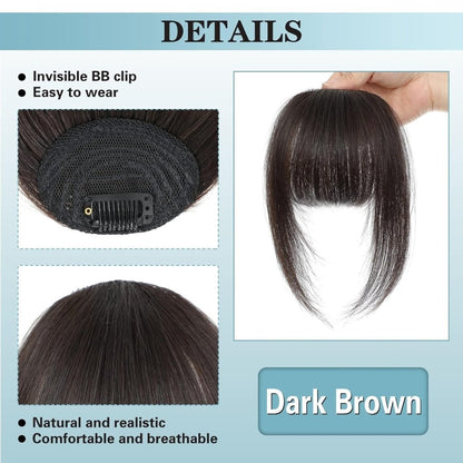 Hair Piece Clip in Bangs Human Hair 360° Cover Wipsy Bangs Hair Toppers for Women