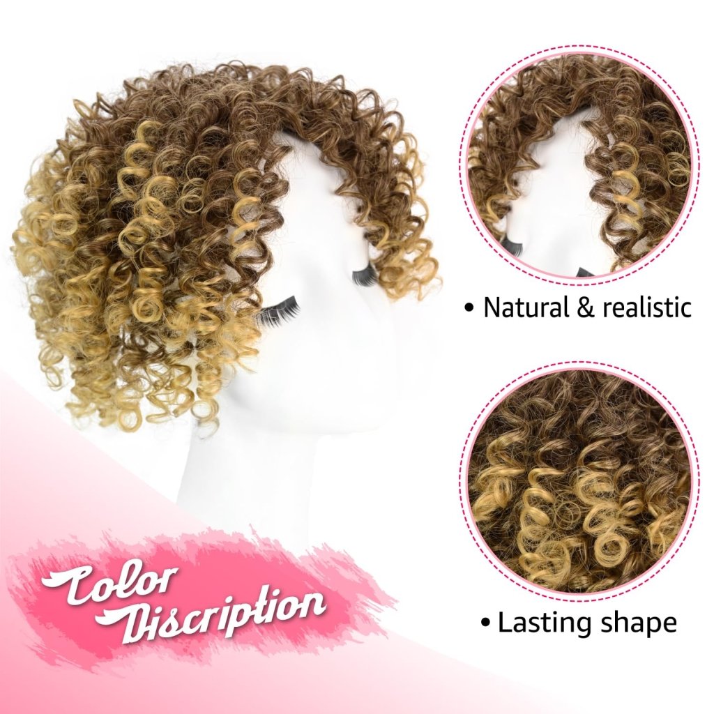 Natural Afro Kinky Curly Short Hair Toppers with Bangs Black Clip in human hair Wiglets Hair Pieces
