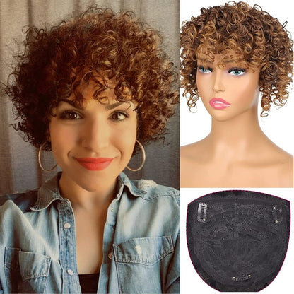 Afro Curly Hair Topper Silver Grey Human Hair Wigs for Women Hairpieces Toppers Pieces
