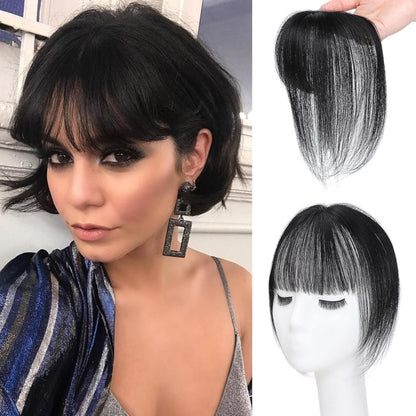 Hair Piece Clip in Bangs Human Hair 360° Cover Wipsy Bangs Hair Toppers for Women