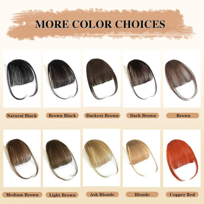 Hair Piece Clip in Bangs Human Hair 360° Cover Wipsy Bangs Hair Toppers for Women