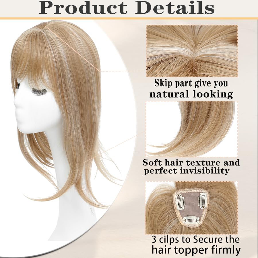 Hair Toppers for Women with Bang Hair Clip with Thinning Hair Wigs Hair Piece