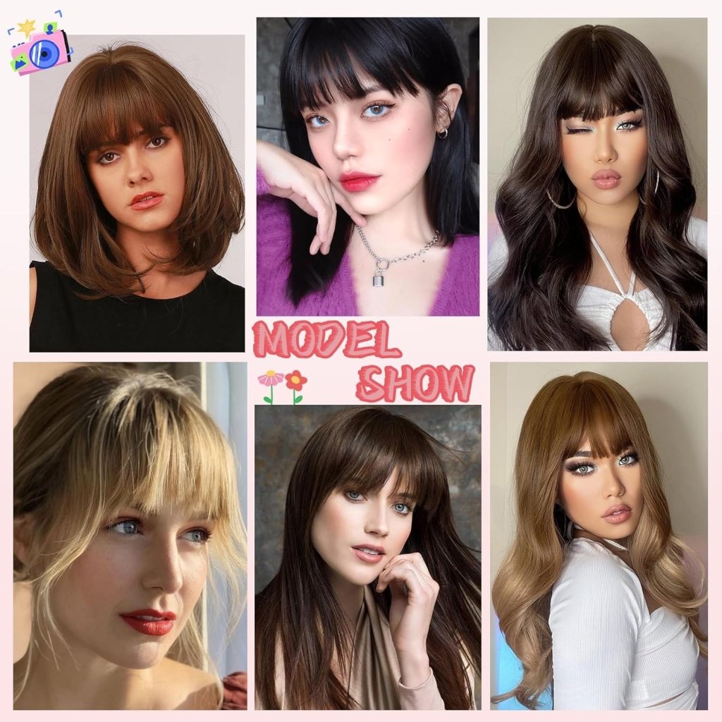Hair Piece Clip in Bangs Human Hair 360° Cover Wipsy Bangs Hair Toppers for Women
