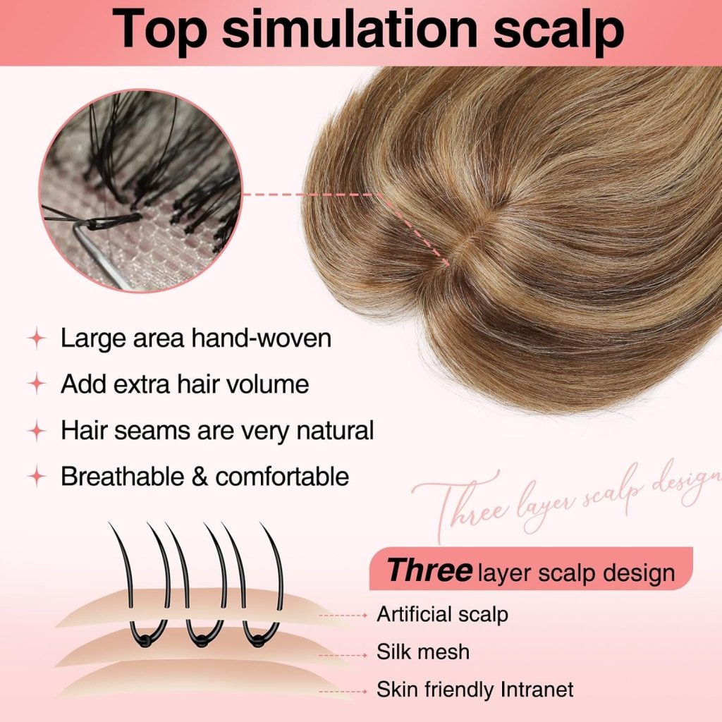 Real Human Hair Toppers for women 10 Inch Clip in Bangs for Thinning Hai Cover Hair Pieces