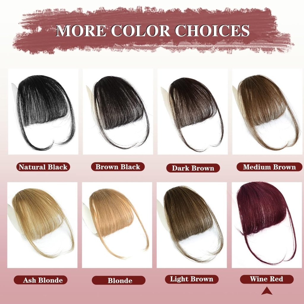 Hair Piece Clip in Bangs Human Hair 360° Cover Wipsy Bangs Hair Toppers for Women