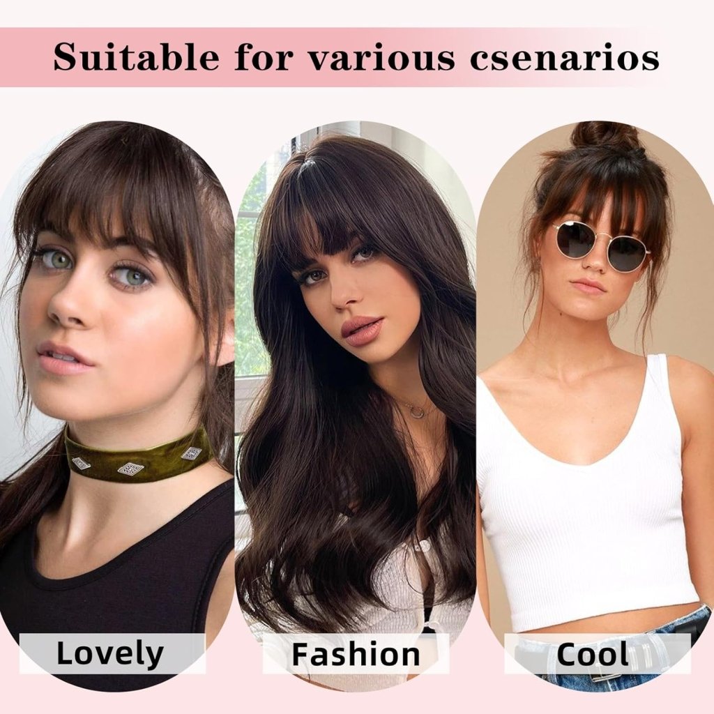 Hair Piece Clip in Bangs Human Hair 360° Cover Wipsy Bangs Hair Toppers for Women