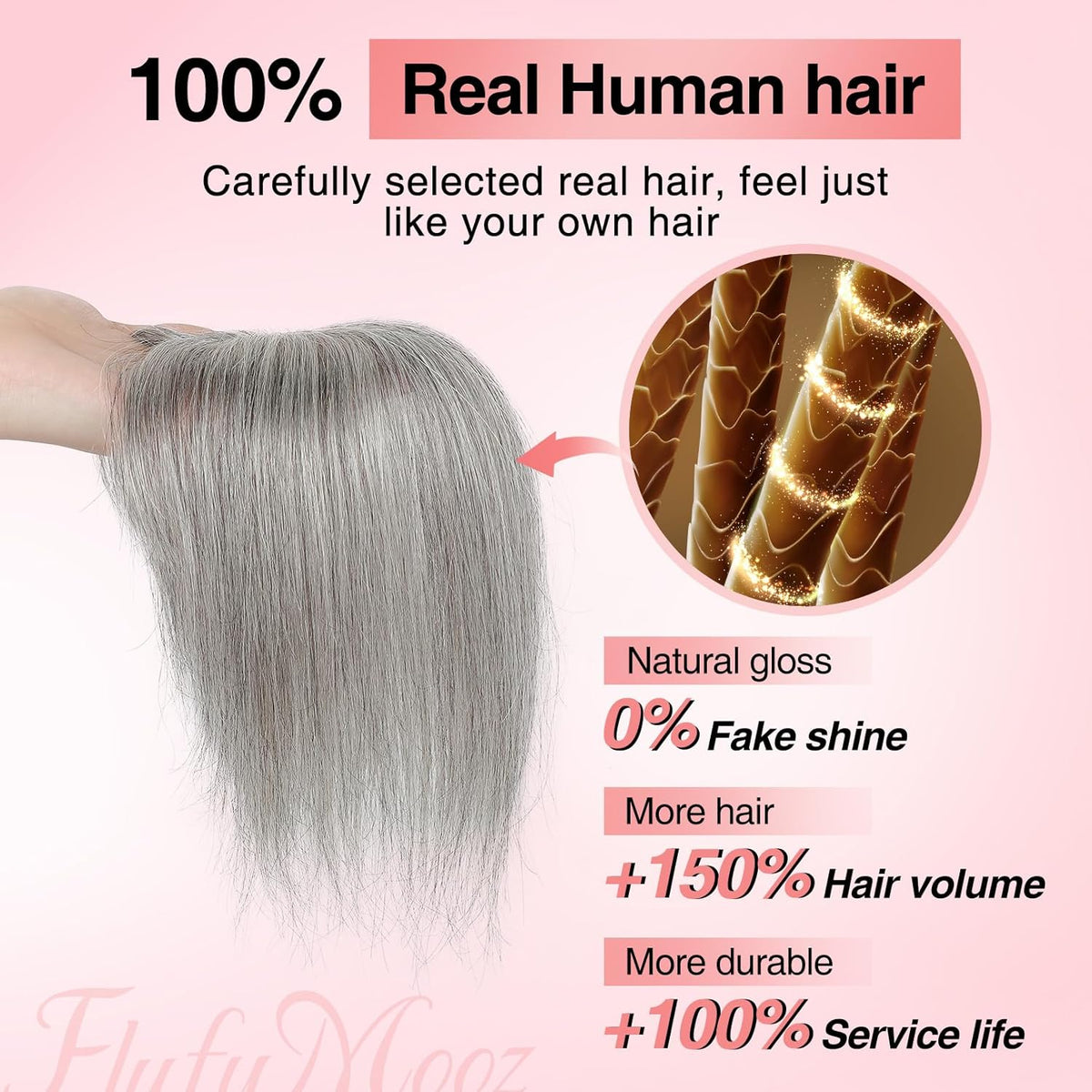 Real Human Hair Toppers for women 10 Inch Clip in Bangs for Thinning Hai Cover Hair Pieces