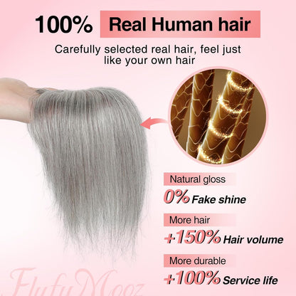 Real Human Hair Toppers for women 10 Inch Clip in Bangs for Thinning Hai Cover Hair Pieces