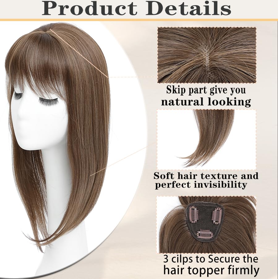 Hair Toppers for Women with Bang Hair Clip with Thinning Hair Wigs Hair Piece
