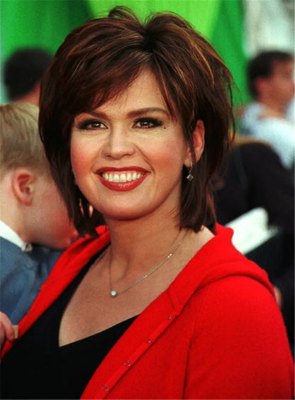 Marie Osmond Short Straight Layered Capless Synthetic Wigs 10 Inches