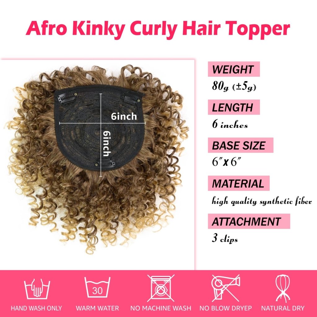 Natural Afro Kinky Curly Short Hair Toppers with Bangs Black Clip in human hair Wiglets Hair Pieces