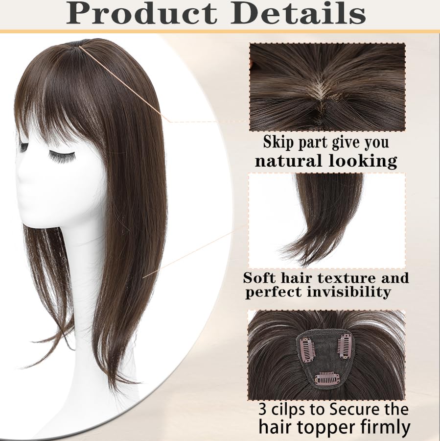 Hair Toppers for Women with Bang Hair Clip with Thinning Hair Wigs Hair Piece