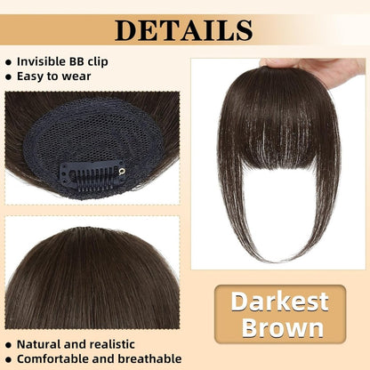 Hair Piece Clip in Bangs Human Hair 360° Cover Wipsy Bangs Hair Toppers for Women