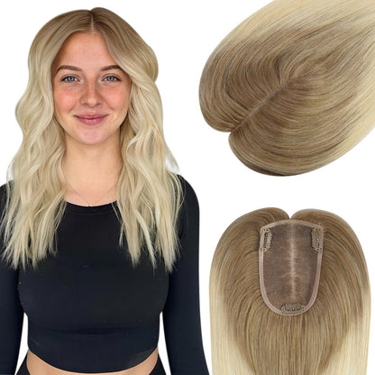 3*5inch Wigs Hair Piece Hair Toppers For Women Ombre Brown to Blonde