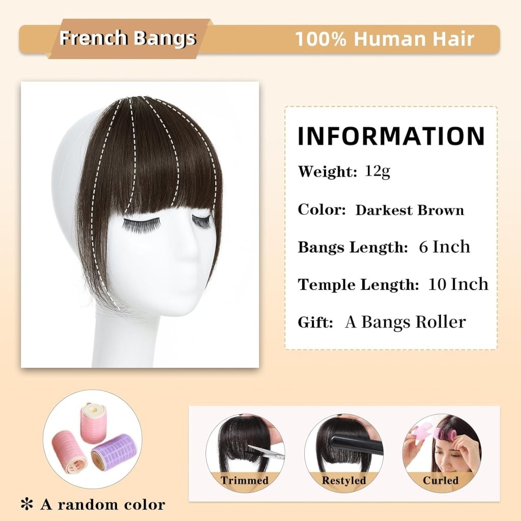 Hair Piece Clip in Bangs Human Hair 360° Cover Wipsy Bangs Hair Toppers for Women