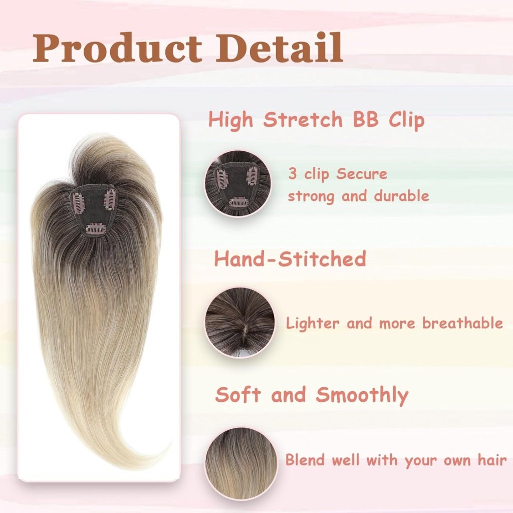 Hair Topper with Bangs Hair Clip 360° 3D Cover Fluffy Wigs Hair Piece with Thinning Hair