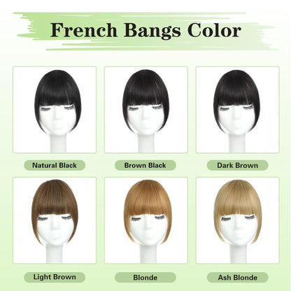 Hair Piece Clip in Bangs Human Hair 360° Cover Wipsy Bangs Hair Toppers for Women