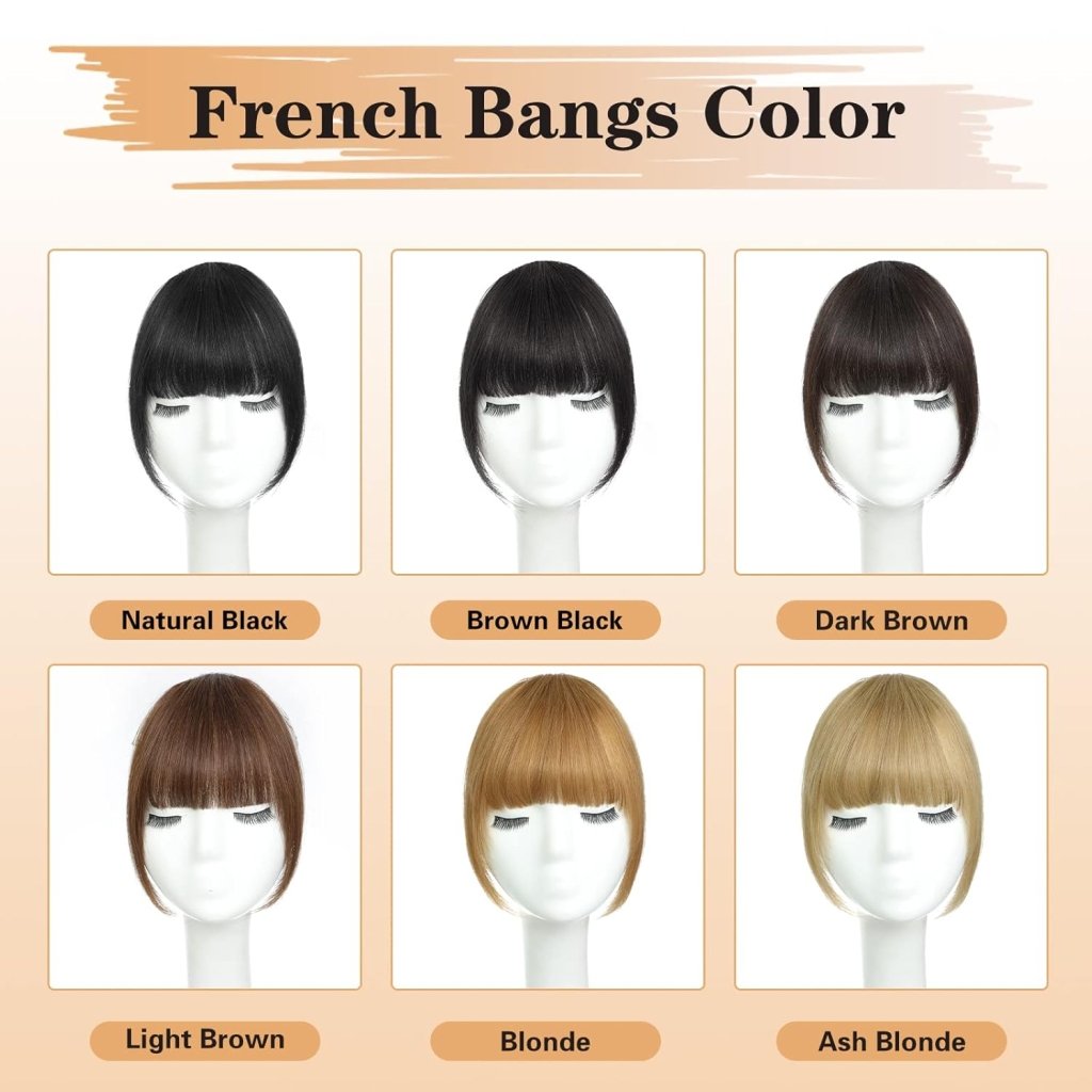 Hair Piece Clip in Bangs Human Hair 360° Cover Wipsy Bangs Hair Toppers for Women