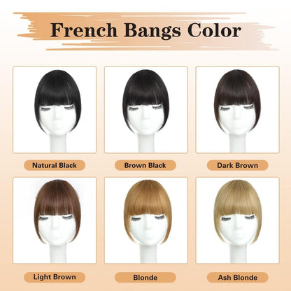 Hair Piece Clip in Bangs Human Hair 360° Cover Wipsy Bangs Hair Toppers for Women
