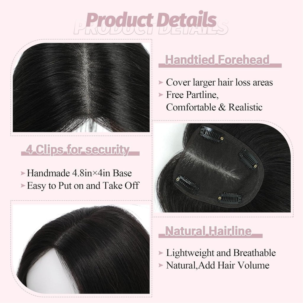 Hair Toppers for Women Real Human Hair Women Hair Pieces for Thinning Hair Wiglets Upgrade 10 * 12 cm Swiss Base Hairpieces for Thinning Hair 12inch Medium Brown
