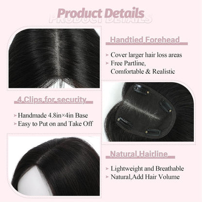 Hair Toppers for Women Real Human Hair Women Hair Pieces for Thinning Hair Wiglets Upgrade 10 * 12 cm Swiss Base Hairpieces for Thinning Hair 12inch Medium Brown