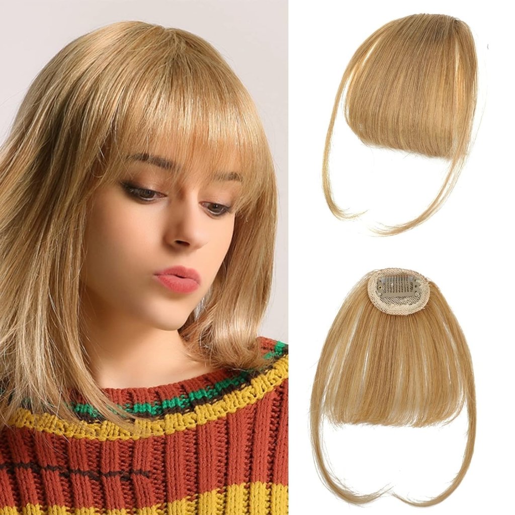 Hair Piece Clip in Bangs Human Hair 360° Cover Wipsy Bangs Hair Toppers for Women