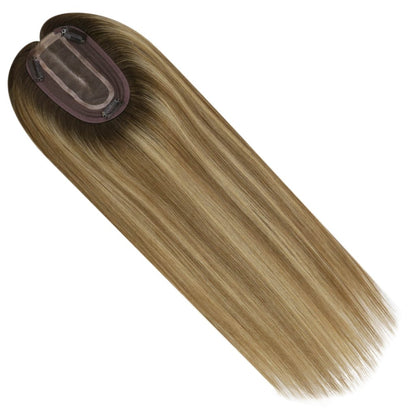 Hair Topper Virgin Hair Piece Topper Balayage Brown