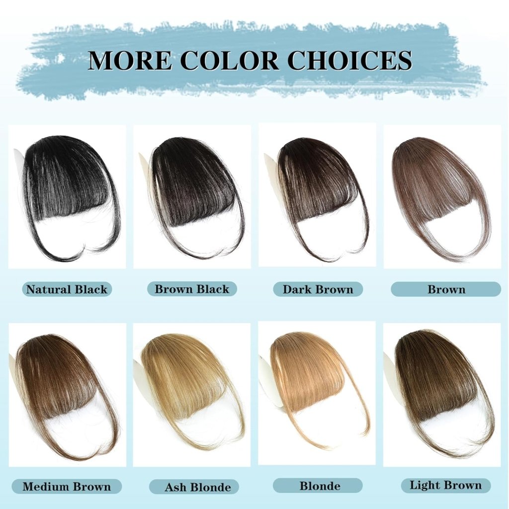 Hair Piece Clip in Bangs Human Hair 360° Cover Wipsy Bangs Hair Toppers for Women