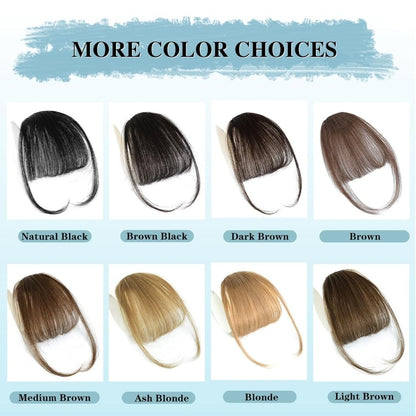 Hair Piece Clip in Bangs Human Hair 360° Cover Wipsy Bangs Hair Toppers for Women